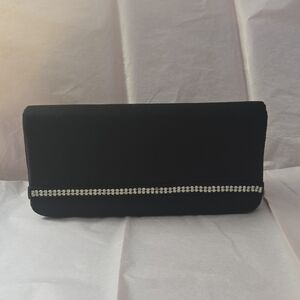 Elegant Black Clutch with Rhinestone Detail